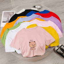 Cute Brown Milk Bear T Shirt Women 2020 New Harajuku Korean Oversize 100% Cotton T Shirts Summer Tees Ins Soft Female Jumper Top 2024 - buy cheap