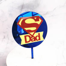 Novo papai dia dos pais bolo topper azul super pai bolo de aniversário suprimentos para o dia dos pais festa de aniversário decorações do bolo 2024 - compre barato