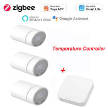 Radiador termostático zigbee 3.0 para controle de temperatura, radiador constante, smart life, alexa, google home, gateway 2024 - compre barato