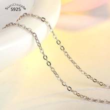1.0mm Genuine Real Pure Solid 925 Sterling Silver Chain Necklace for Women O Cross Basic Chains Fine Jewelry Female Necklace 2024 - buy cheap