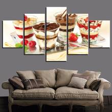 Wall Art Canvas Home Decoration 5 Pieces Ice Cream Strawberry Cake Painting HD Printed Modern Poster Modular Pictures Kitchen 2024 - buy cheap