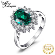 JewelryPalace Princess Diana Simulated Green Emerald Engagement Ring Kate Middleton Crown 925 Sterling Silver Ring for Women 2024 - buy cheap