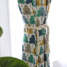 Cortina de algodão de poliéster estilo americano simples com impressão em estilo rústico cortina de tecido adequado para quarto sala de estar cozinha 2024 - compre barato