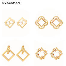 Dvacaman Geometric Maxi Statement Earrings Women Gold Silver Color Metal Drop Earrings Wholesale Jewelry Female Bijoux Gift INS 2024 - buy cheap