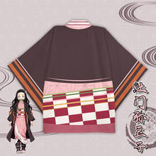 Fantasia de kimono para cosplay, anime demon slayer, capa para dormir kimetsu no yaiba kamado nezuko yukata 2024 - compre barato