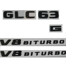 Gloss Black Letters GLC63  V8 BITURBO Emblems Badges for Mercedes Benz X253 2024 - buy cheap