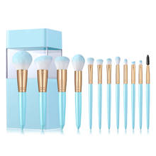 BANFI 12pcs Blue Wood Handle Makeup Brushes Set Cosmetics Foundation Powder Blushes Eyeshadow Blending Make Up Brush Beauty Tool 2024 - buy cheap