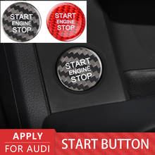 Carbon Fiber Car Engine Start Stop Button cover For Audi  A4L A5 A6L A7 Q3 Q5 Q7 Q5L Stop Engine Start Button Carbon Fiber 2024 - buy cheap