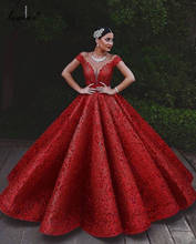 Gorgeous Plus Size Red Wedding Dresses 2020 A-Line Lace Dubai Vestido De Noiva Off Shoulder Robe De Mariee Wedding Party Gowns 2024 - buy cheap