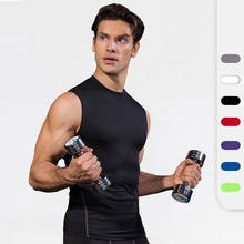 Men Sleeveless Running Vest Summer Quick Dry FitnessTraining Tight Vest Compression Soild Color Base Layer Shirt Custom Logo 2024 - buy cheap