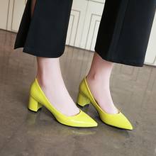 Big Size 9 10 11 12 ladies high heels women shoes woman pumps  Pointed shallow-mouthed solid-color thick-heeled single shoes 2024 - buy cheap