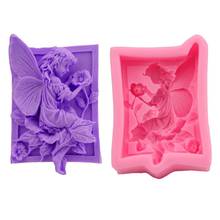 3D Ангел цветок фея силиконовая форма для мыла Сделай Сам Свеча Торт помадка форма для выпечки 2024 - купить недорого