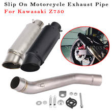 Enfiar tubo de escape da motocicleta, entrada 51mm, silenciador modificado, escapamento de aço inoxidável para kawasaki z750 z 750 2024 - compre barato
