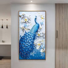 Diamond Painting Diamond Embroidery 5D Diy Full Square Blue Peacock Diamond Mosaic Daimond Painting Drill 2024 - buy cheap