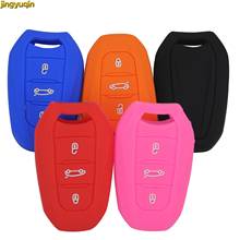 jingyuqin 3 Button Silicone Smart Car Key Case Cover for Peugeot 508 301 2008 3008 4008 407 408 Citroen C5 C6 C4L CACTUS C3XR DS 2024 - buy cheap