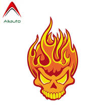 Aliauto Fire Skull Head Car Sticker PVC Waterproof Sunscreen Decal Automobile Motorcycles Decoration Accessories PVC,15cm*9cm 2024 - buy cheap