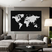 World Map Decoration Posters and Prints Modern Art Wall Picture Black White Canvas Paintings For Living Room Home Cuadros 2024 - buy cheap