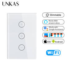 UNKAS Life WiFi Smart Dimmer Light Switch APP Remote Control Works With Alexa And Google Home IFTTT Tempered Crystal Glass Panel 2024 - buy cheap