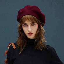Boinas de inverno para mulheres, chapéu de lã vintage, de malha feminino, novo estilo britânico, para pintor, casaco, para garotas, 2019 2024 - compre barato