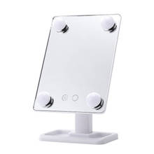 LED Lights Makeup Mirror with 4 Bulbs TouchScreen Adjustable Brightness Cosmetic Mirror 25.5 x 18.7cm TK-ing 2024 - buy cheap