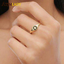 Женские кольца золотого цвета наивысшего качества, кольца с цирконием и звездой, простые изящные кольца, ювелирные украшения для свадебной вечеринки, женские кольца на палец средней длины 2024 - купить недорого