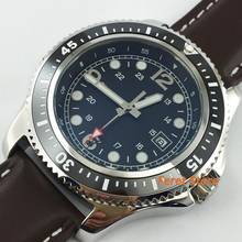 44mm BLIGER men's watch black dial luminous ceramic bezel leather strap Automatic movement wrist men watch  b33 2024 - buy cheap