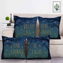 Fantasy Cute Cat Firefly Shine Bright Sofa Sofa Decorative Cushion Cover Cotton Linen Rest Pillow T43 2024 - buy cheap