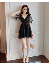C1902 2020 summer women dress new Youth pop fashion elegant lace low-cut fairy dress cheap wholesale 2024 - buy cheap
