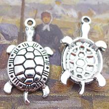 10 pieces/lot 30*16mm Antique silver color Metal Tortoise Sea turtle Charm Pendant Bracelet Key chain DIY accessory handmade 2024 - buy cheap