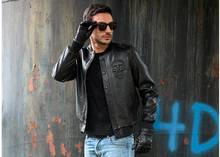 Chaquetas de piel de oveja para hombre, piel auténtica de oveja, motociclista clásico, de marca cool skull, envío gratis 2024 - compra barato