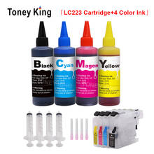 Toney King LC 223 XL чернильный картридж для принтера Brother LC221 LC225 LC227 LC229 MFC-J4420DW J4620DW + 400 мл набор для наполнения чернил 2024 - купить недорого