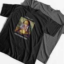 Zilinglan, чистый хлопок, прохладный Мона Лиза принт Мужская футболка Повседневная Уличная модная мужская футболка с О-образным вырезом Футболка мужские футболки, рубашки, топы 2024 - купить недорого