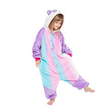 Детские пижамы в виде радуги панды комбинезоны в виде животных для девочек Пижамный костюм детские Мультяшные кигуруми панда Мальчики Зимняя Фланелевая Пижама 2024 - купить недорого