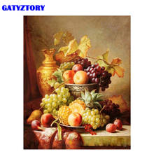 Pintura por números gatyzance-arte moderna para parede de frutas, faça você mesmo, pintura a óleo, em tela acrílica, 40x50cm 2024 - compre barato