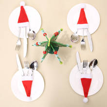 Новый год 2020 Рождественская шляпа посуда нож вилка коврик рождественские украшения Navidad рождественские украшения для дома Natal Noel подарок 2024 - купить недорого