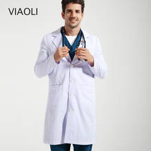 Viaoli jaquetas elegantes de comprimento médio, roupas masculinas, body, salão de beleza, casaco branco, esfoliante, spa, uniformes, mulheres, manga comprida, trabalho 2024 - compre barato