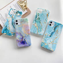 Цветной мраморный чехол для телефона iPhone 11 Pro Max XR XS Max 6 6S 7 8 Plus, Модный глянцевый гранитный камень, мраморная текстура, чехол 2024 - купить недорого