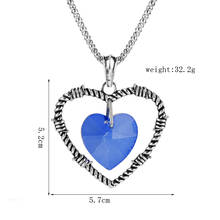 Lovers Heart Wire With Blue Heart Shape Necklace Women Wedding Party Hip Hop Chain Jewelry Gifts Friends Souvenirs 2024 - buy cheap