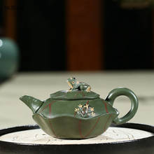 Yixing bule de chá roxo filtro de argila, chaleiras de beleza, minério verde, lama artesanal, personalizado autêntico 180ml 2024 - compre barato