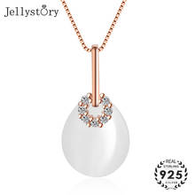 Jellystory-collar de plata de ley 925 con forma de gota de agua, colgante de piedras preciosas de circonita con forma de ojo de gato para mujer, boda 2024 - compra barato