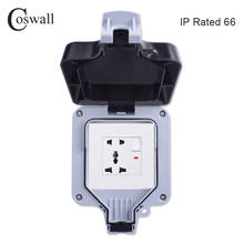Coswall IP66 Weatherproof Waterproof Anti-UV Outdoor BOX Wall Socket 13A Universal / UK Switched Outlet With USB Charging Port 2024 - buy cheap