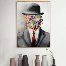 Картина знаменитого рисования Рене магритте, сын человека, граффити, поп-картины на холсте, плакаты и принты, уличное искусство, картина для гостиной 2024 - купить недорого