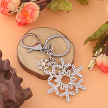 2019 Zircon Snowflake Style Keychain Fashion Versatile Jewelry Cute Shiny Metal Keychain Romantic Accessories Fine Bag Pendant 2024 - buy cheap