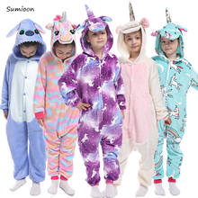 Пижама-кигуруми в виде единорога, детская одежда для сна для мальчиков и девочек, комбинезоны в виде животных, комбинезоны в стиле панды, аниме, костюмы, Комбинезоны для детей 2024 - купить недорого