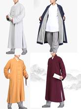 Unisex inverno quente de alta qualidade algodão shaolin monges kung fu colete oração robe leigos meditação zen casaco buda roupas ternos vermelho 2024 - compre barato
