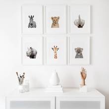 Nursery Decoration Modern Safari Canvas Painting Pictures Wild Animals Photography Posters Print Wall Art Baby Room Decor 2024 - buy cheap