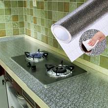 Cozinha à prova de óleo folha de alumínio adesivo de parede piso de mesa à prova ddiy água diy mobiliário doméstico decorar papel de parede estilo folha 40x100 cm 2024 - compre barato