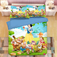 Disney Snow White Bedding Set Rapunzel Princess Belle Duvet Cover Pillowcase Girls Bedroom Decoration Bed Linings Home Textile 2024 - buy cheap