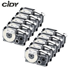 CIDY 10pcs Compatible XR-12WE XR12WE 12mm Black on White Tape Cartridge for Casio label maker KL-120 KL-100 KL-780 KL1500 2024 - buy cheap