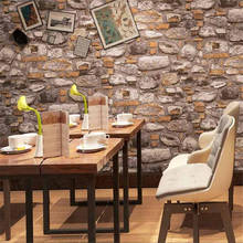 Papel de parede tijolo retrô de parede 3d, pedra de cultura, tijolos, restaurante industrial 2024 - compre barato